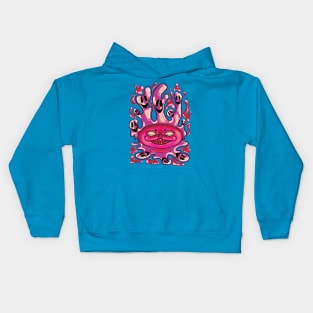 the clown with a fake smile Kids Hoodie